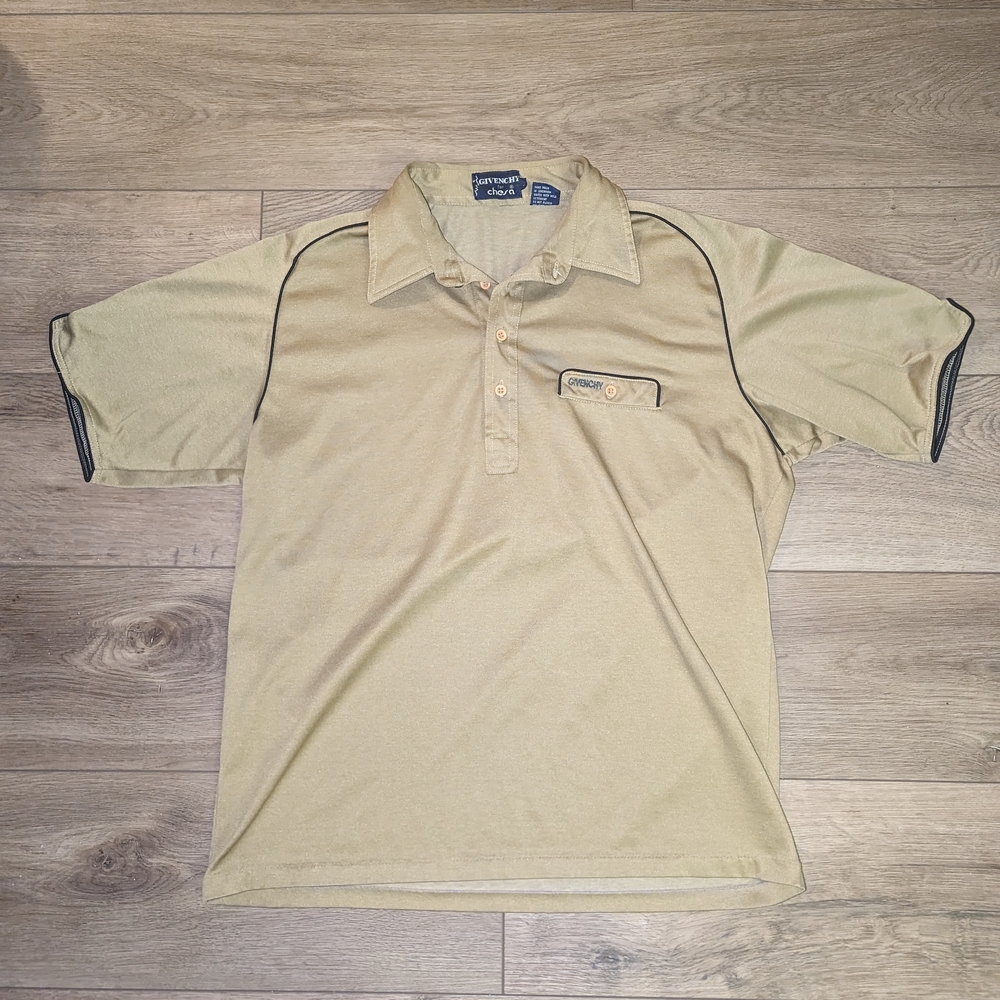 Givenchy For Chesa 1970's T Shirt Bowling Style Top Khaki Tan Beige